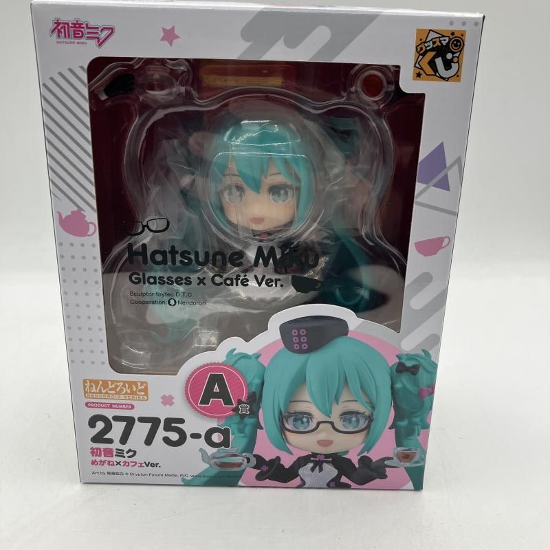 中古】A賞 ねんどろいど 初音ミク めがね×カフェVer. フィギュア