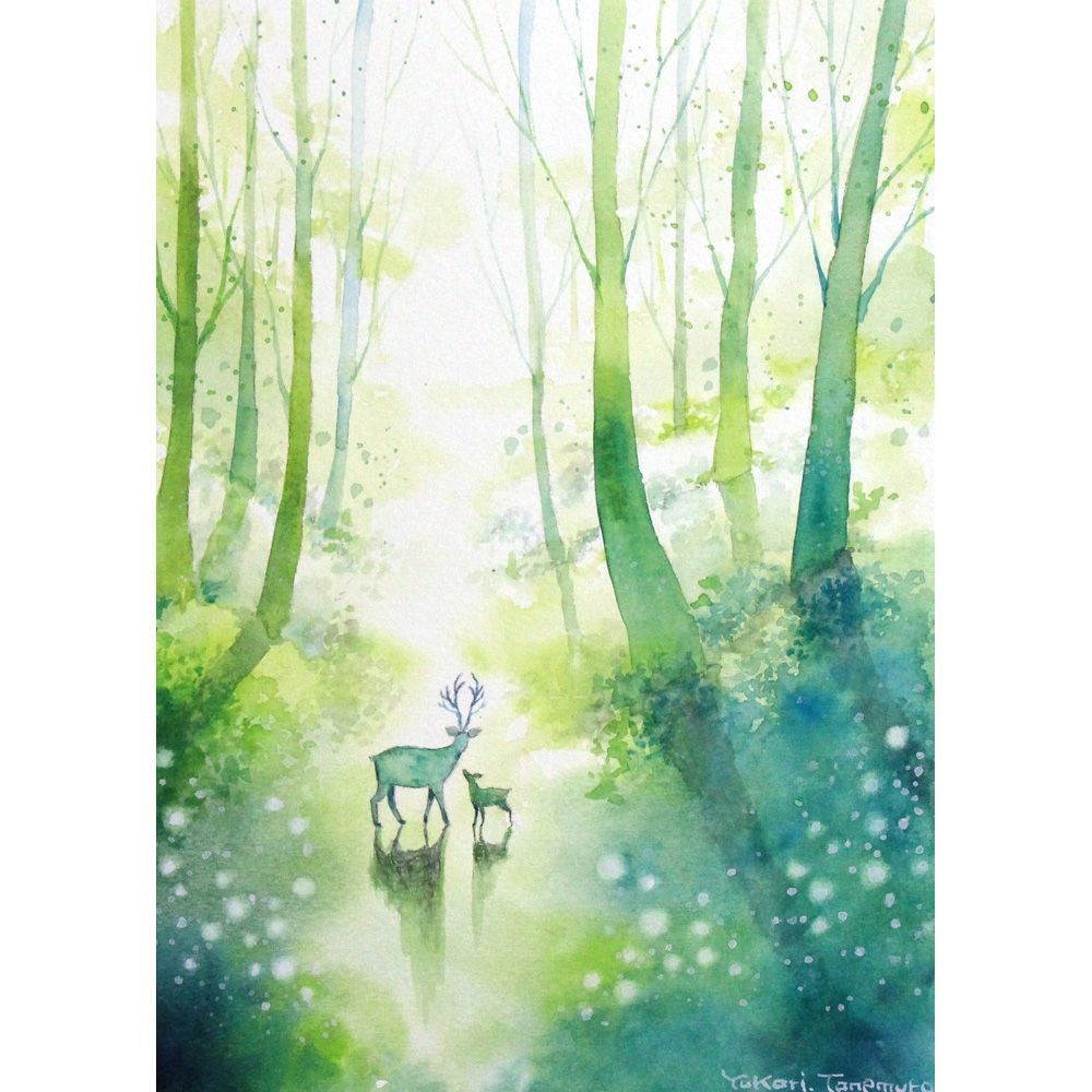 原画）緑森の視界【SMサイズ／水彩画／#3016】 - メルカリ