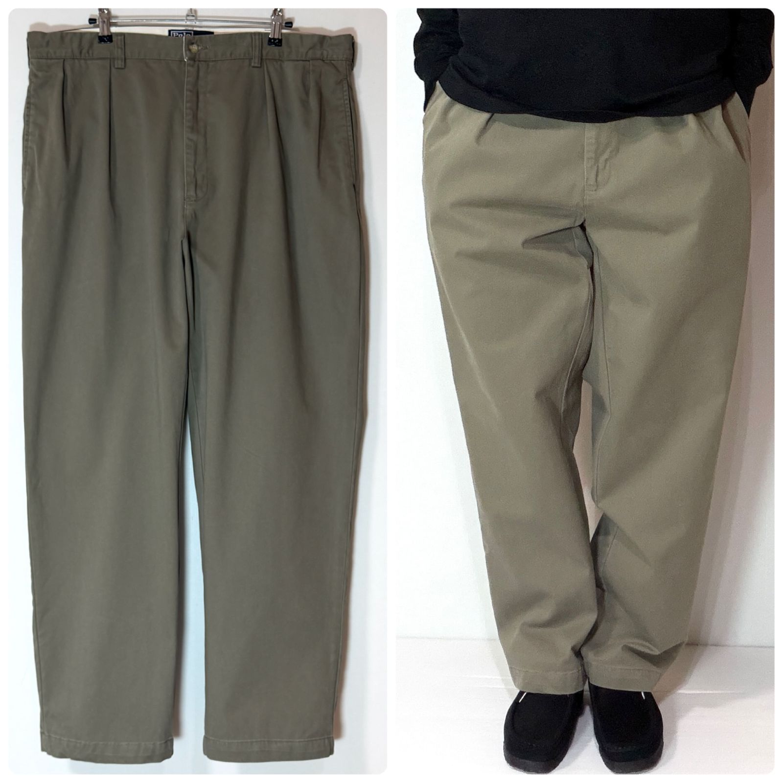 90s Polo Ralph Lauren ポロラルフローレン ツータック チノパン