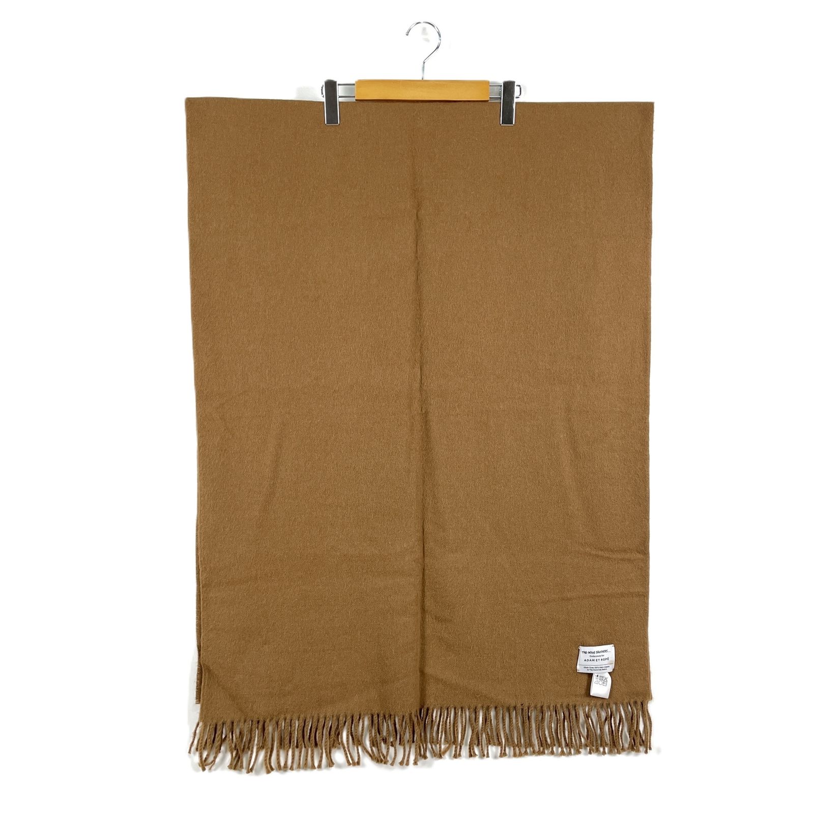 アダムエロペ カシミヤ100% 大判ストール マフラー ベージュ ひざ掛け