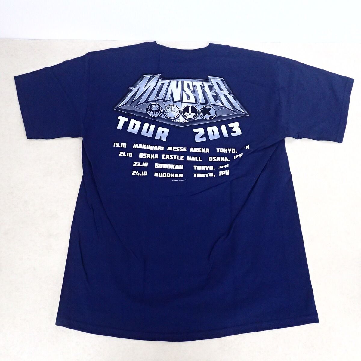 KISS MONSTER JAPAN TOUR 2013 Tシャツ Lサイズ ネイビー 髑髏【IO