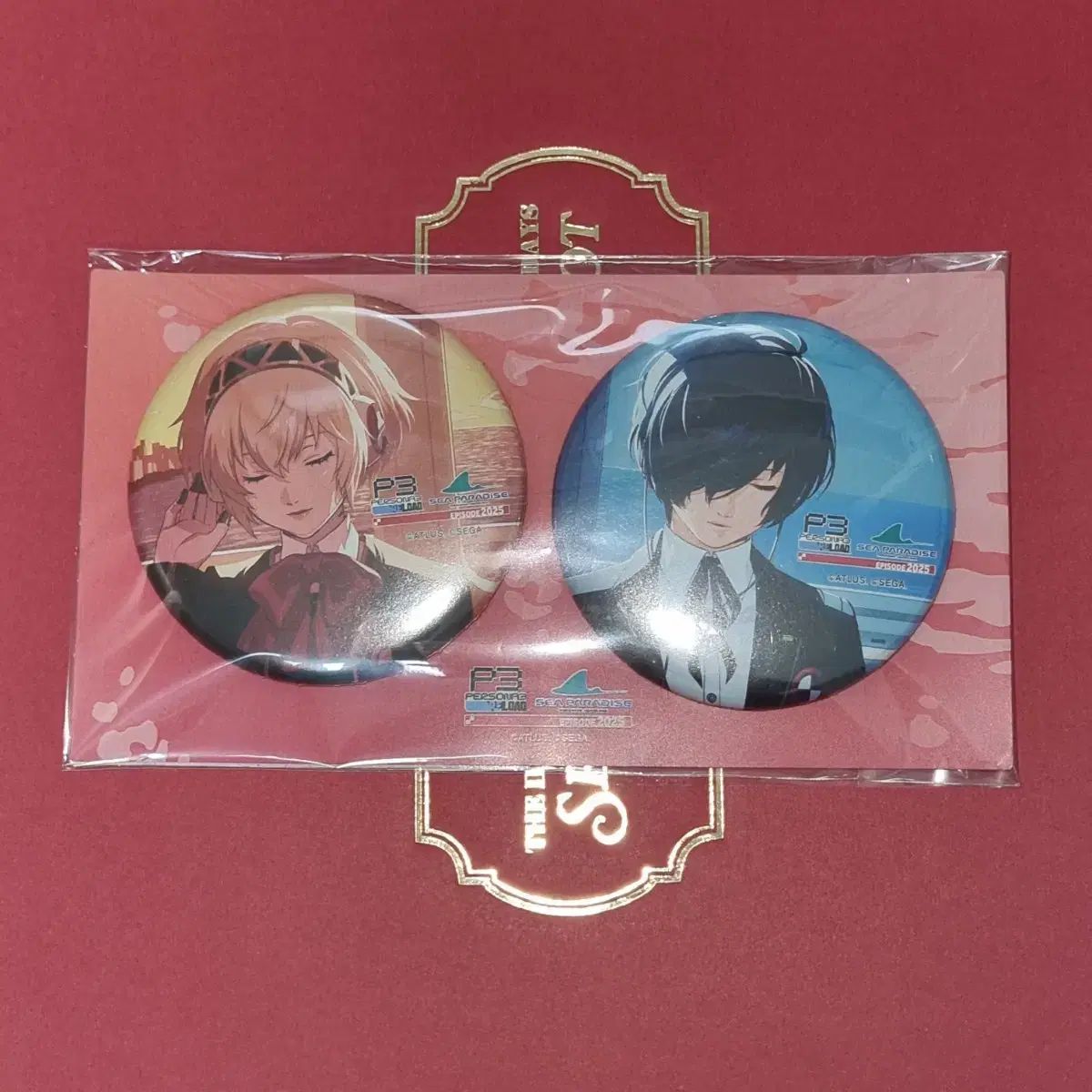 ペルソナ3 RELOAD 主人公&アイギス シパラダイス コラボ 缶バッジ