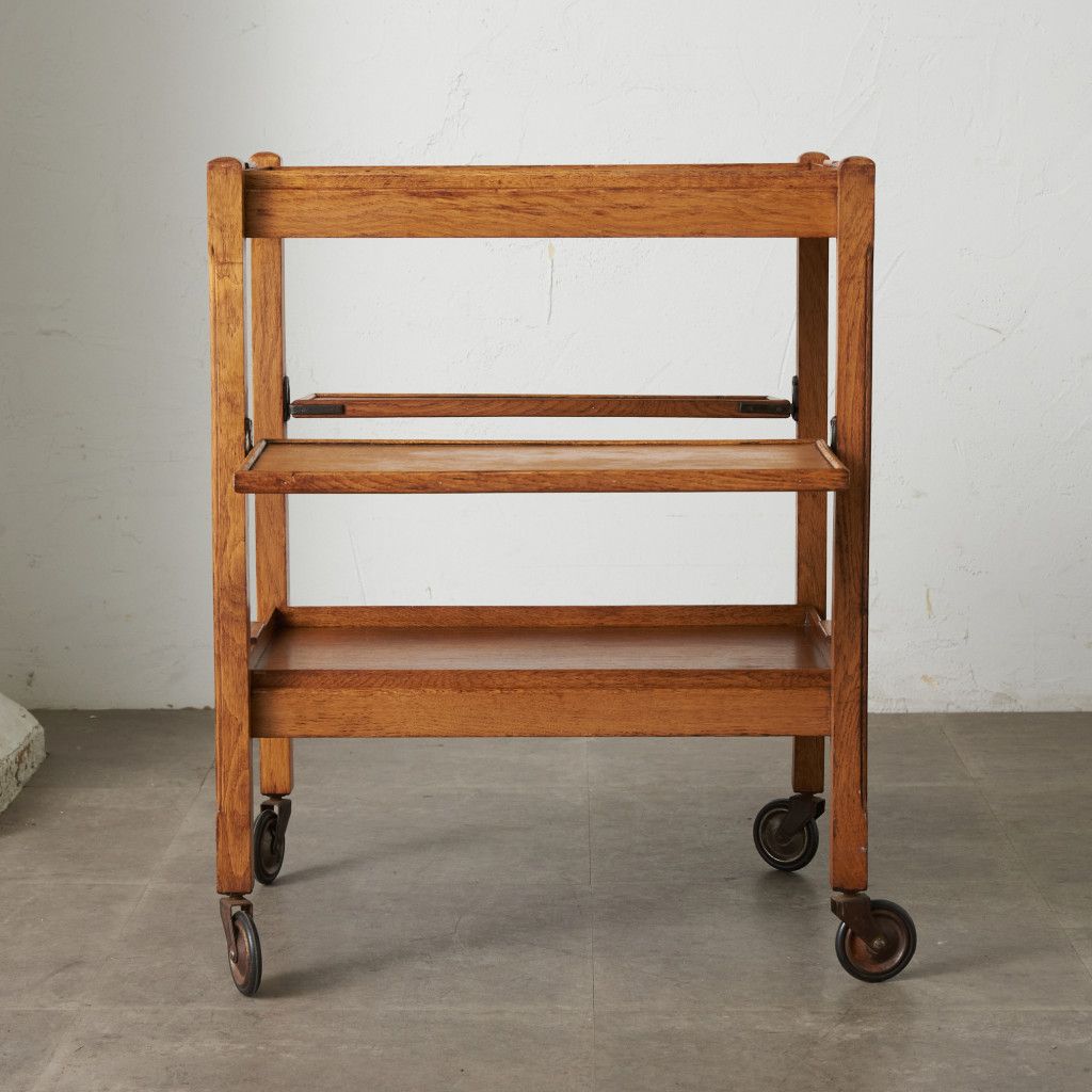 英国 ヴィンテージ キャスター ワゴン 折りたたみ トロリー キッチン