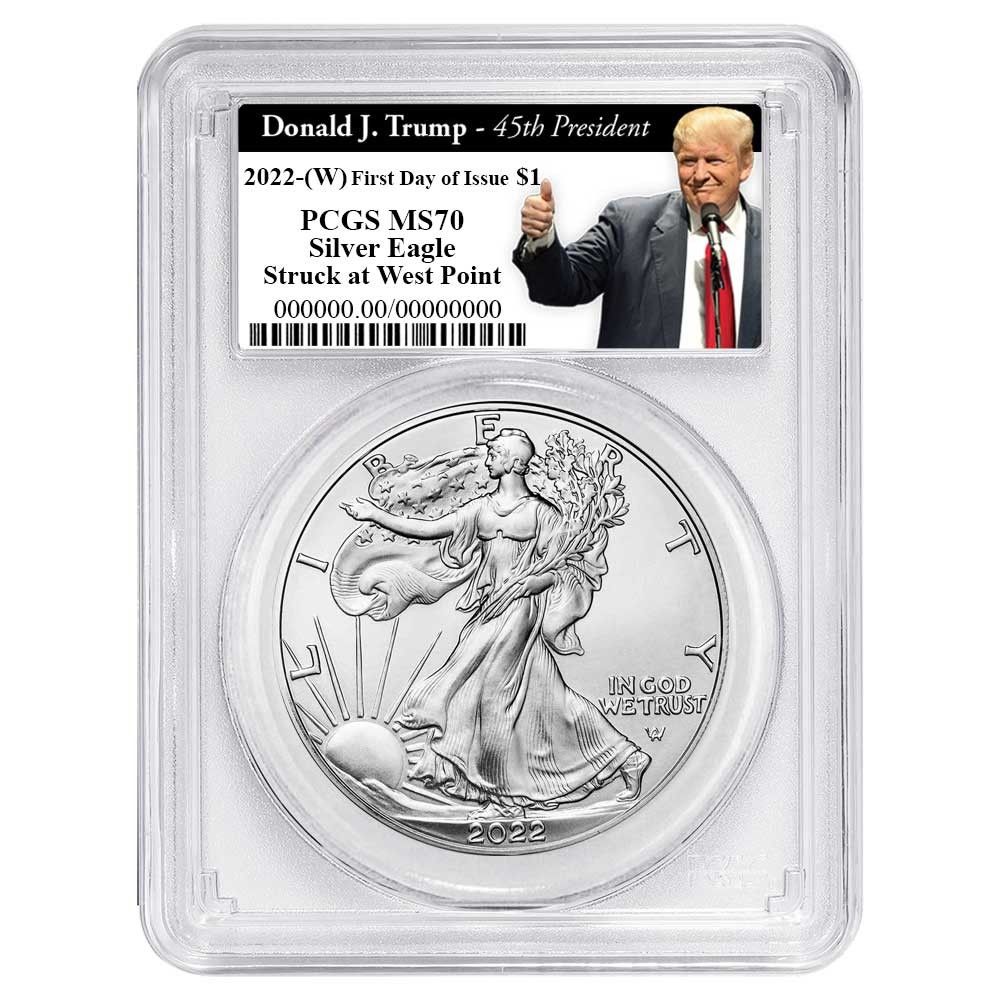 2022年 (W) 1ドル アメリカン シルバー イーグル PCGS MS70 FDOI