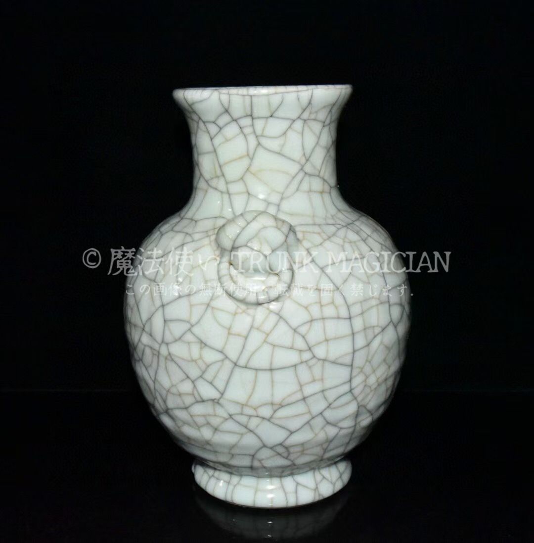 旧家蔵出し 宋 哥窯 開片 雙耳瓶 古陶瓷器 陶芸 造型精美 古美術品