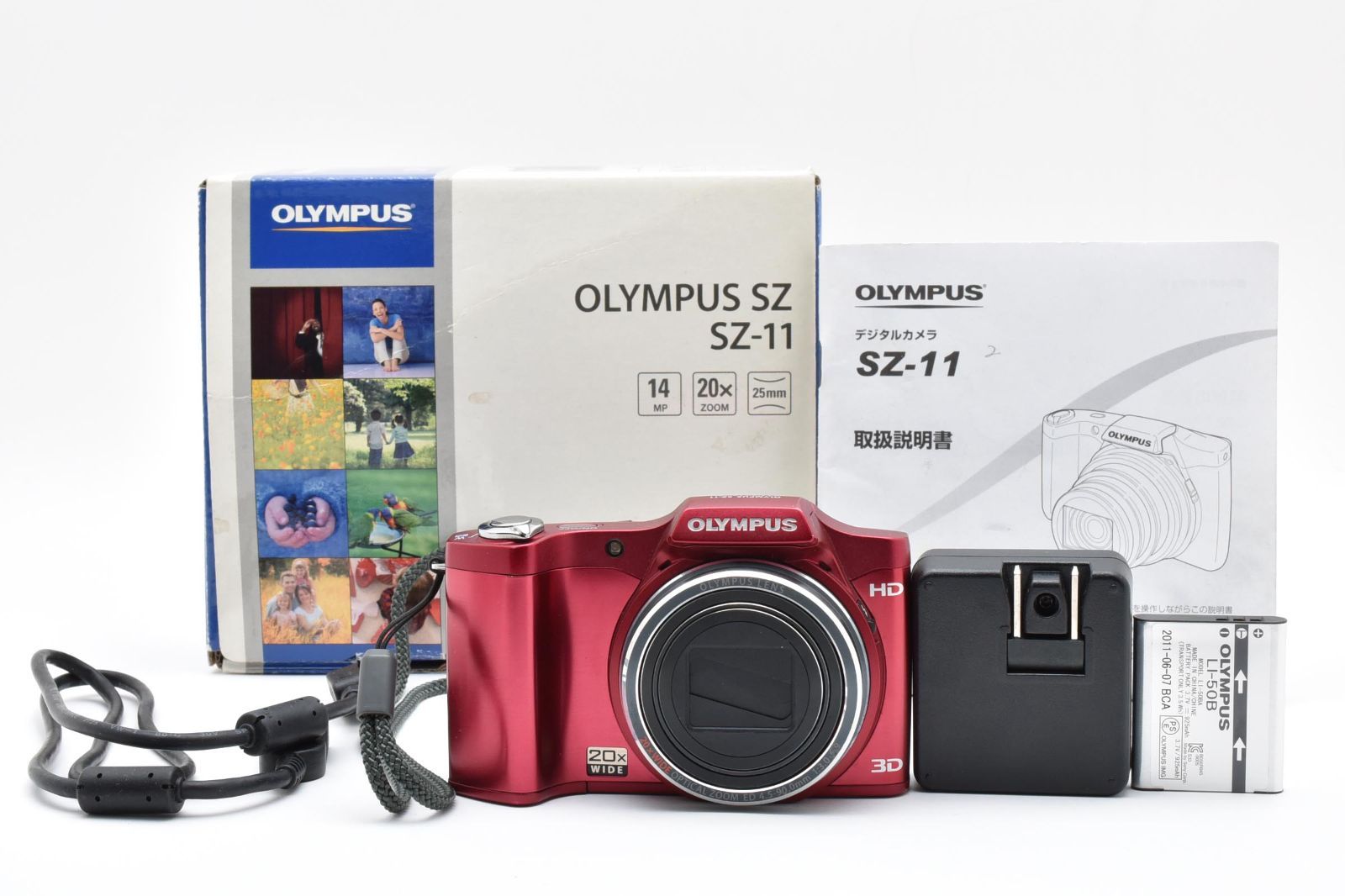 □ 美品 □ オリンパス OLYMPUS SZ-11 レッド 《動作確認済・付属品