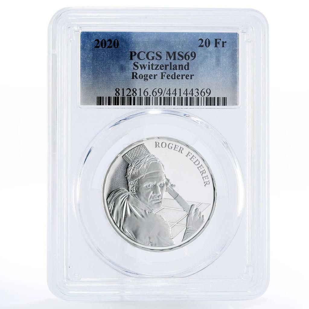 スイス 20フラン テニス選手 ロジャー・フェデラー スポーツ MS69 PCGS
