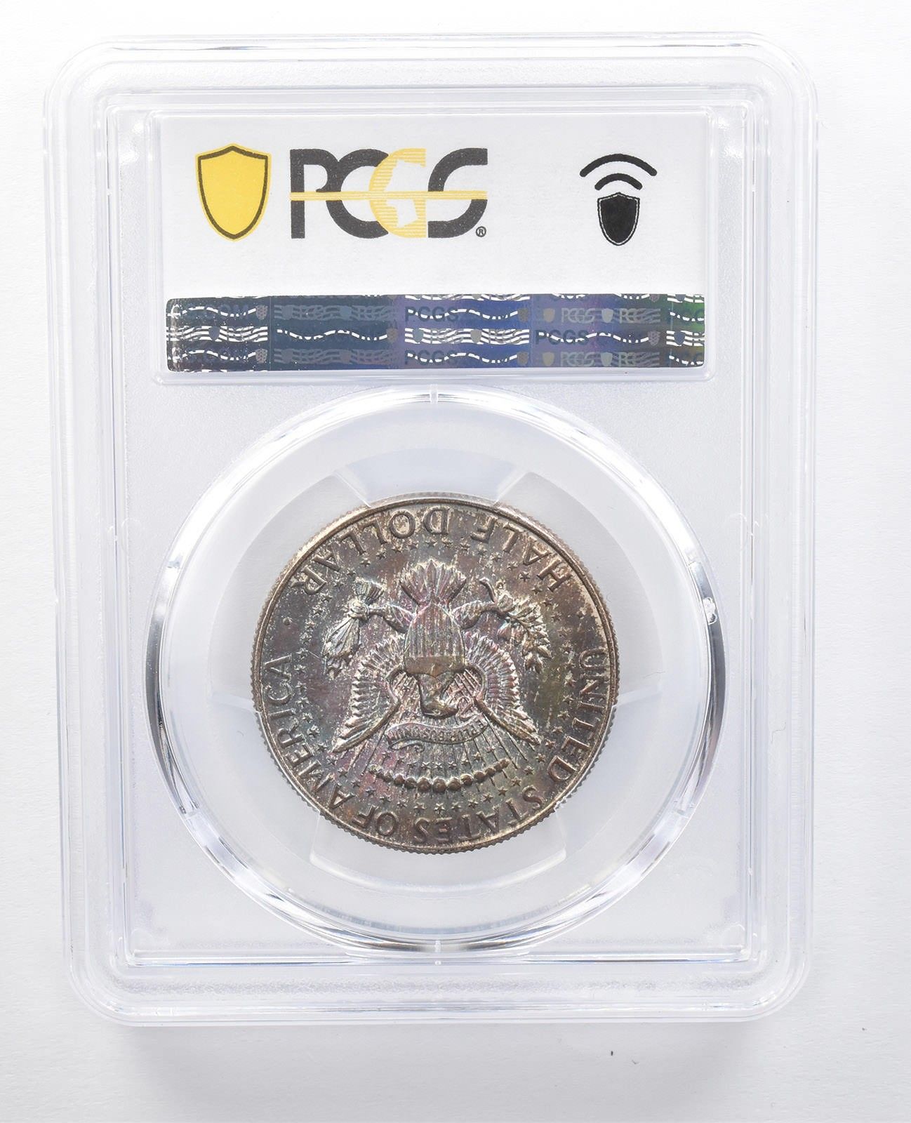 1964年 ケネディ ハーフダラー MS63 PCGS イエロー/ブルー T *7695