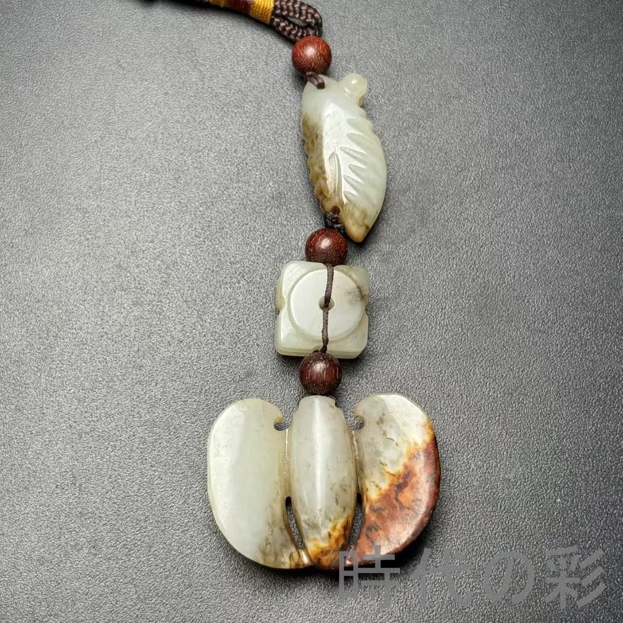 和田古玉 組玉佩 玉蝉 玉琮 蝙蝠 彫刻』中国古美術 唐物 天然石 裝身具