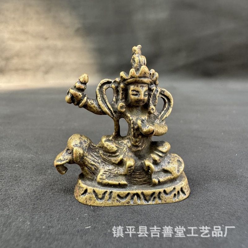 新品未使用 チベット式 イエロー ネパール 人物 仏像 室内 茶道 工芸品