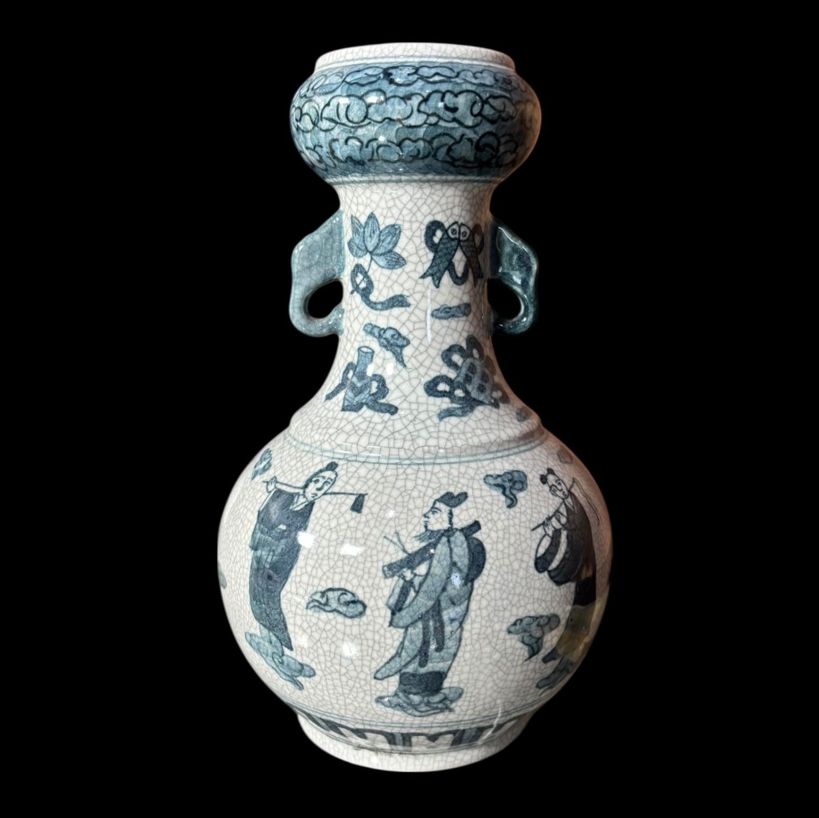 大清康熙年製 双耳花瓶 明 時代物 壺 中国 フラワーベース 花瓶 丸壺