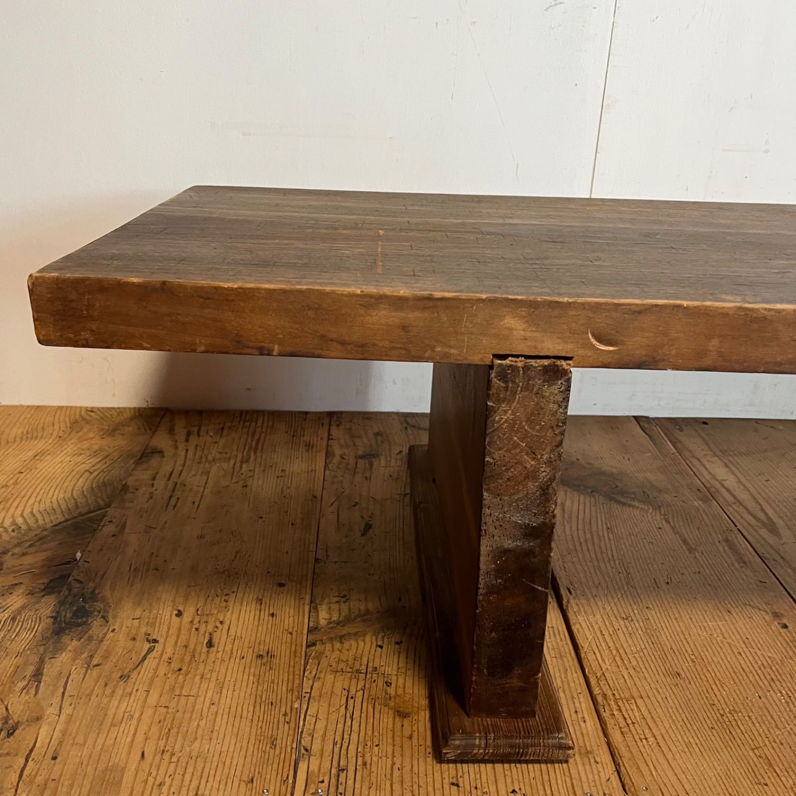 アンティーク ローテーブル 展示台 裁ち台 無垢材 テレビ台 y586