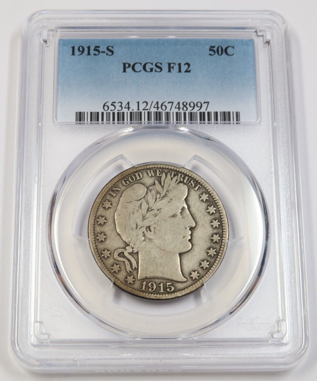 1915 S PCGS F12 | シルバー バーバー ハーフダラー - 50セントコイン