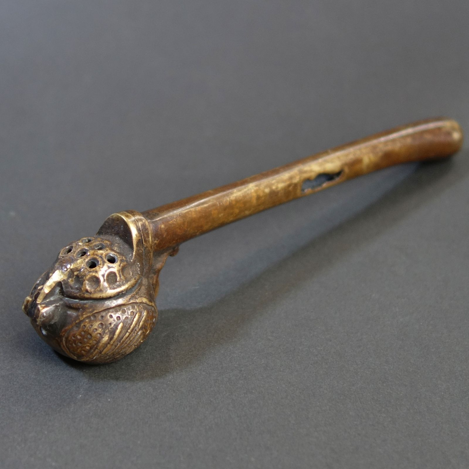 骨董逸品【矢立✕4点 真鍮製 装飾】 矢立 書道具 骨董 古美術