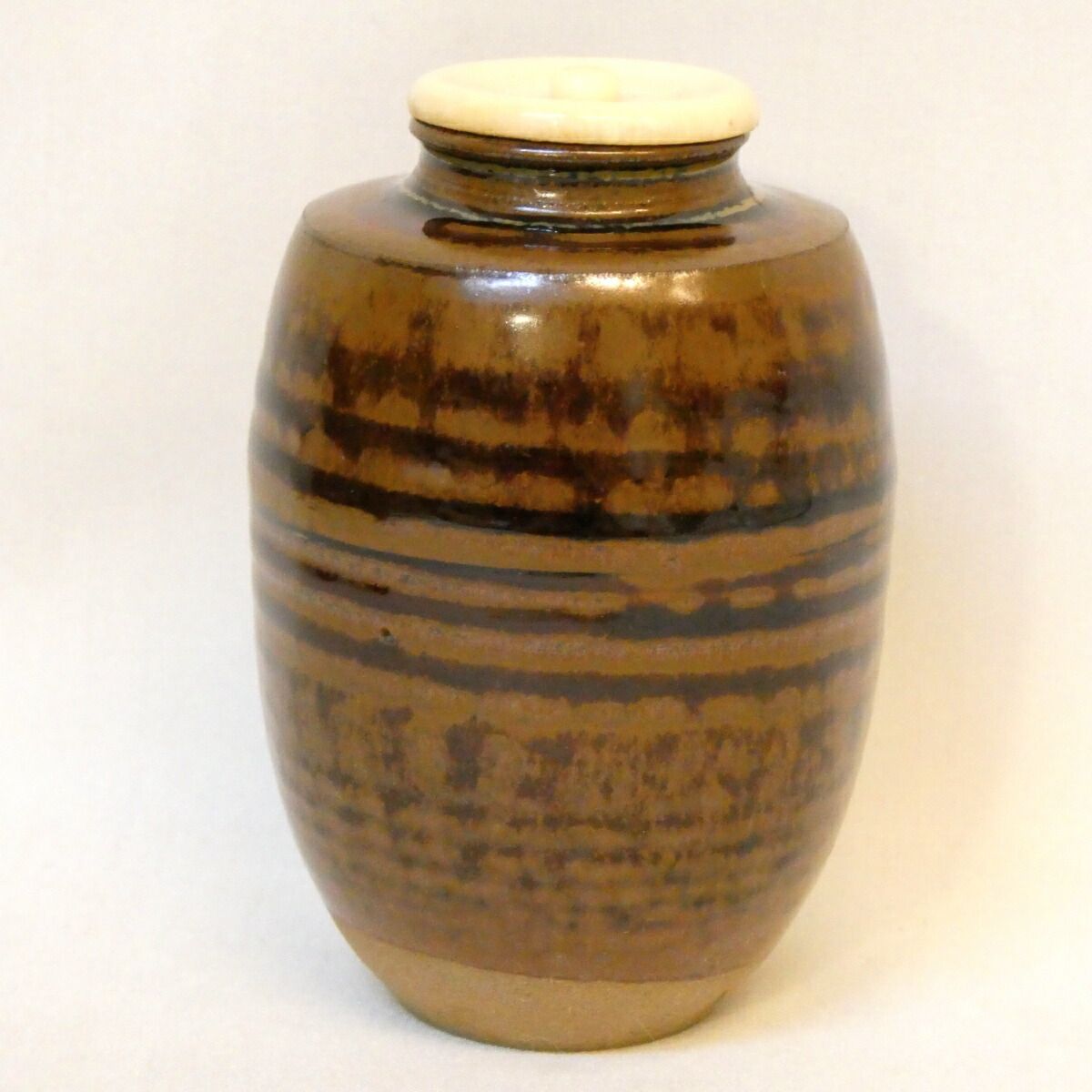 仕覆二つ】 高取喜恵作 高取焼 肩衝茶入 眼鏡箱 利休梅緞子 アラベスク