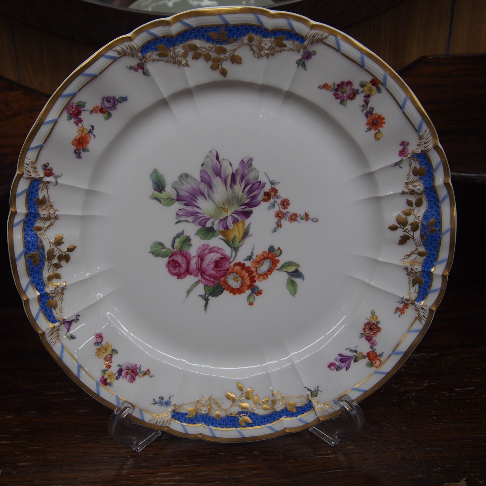 KPM KPMベルリン ベルリン王立磁器製陶所 ロカイユ 25cm 花柄絵皿