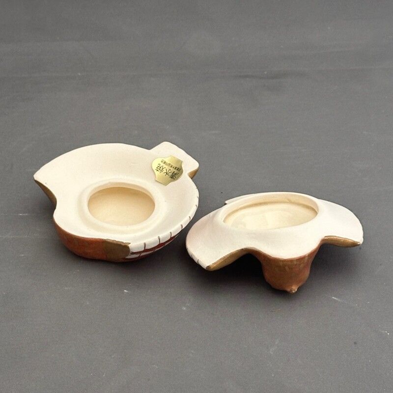 割引 香合唐雀 清乾隆時代 粉彩花卉吉祥鳥文香盒 印泥合子 香合 【乾隆