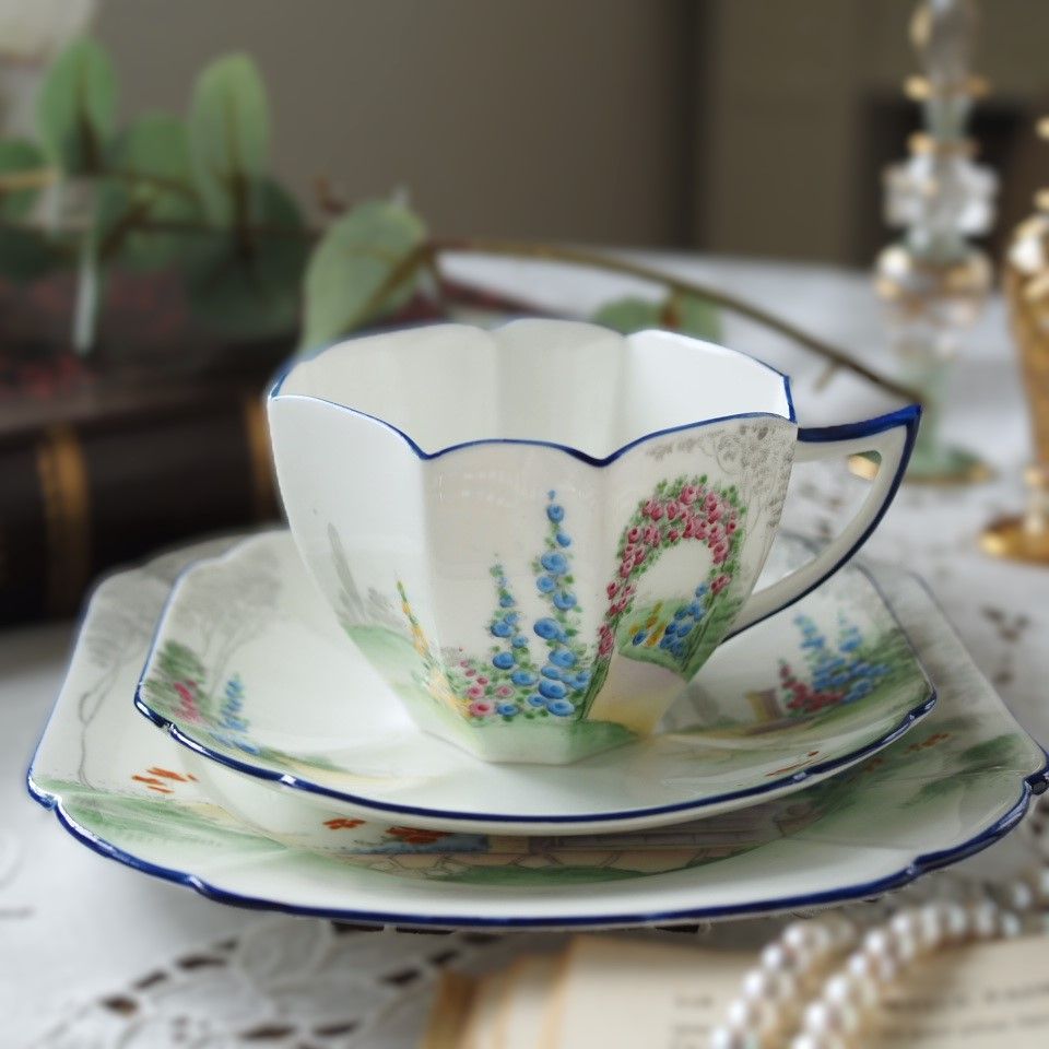 ショップ 美品シェリー クイーンアン マイガーデン トリオA 英国