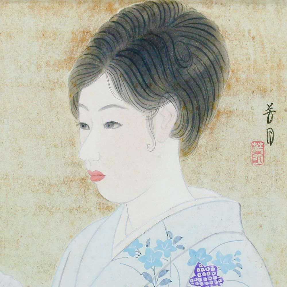 横尾芳月 真筆 舞妓 サイズF6号 美術年鑑評価額 600万 横尾芳月 筆