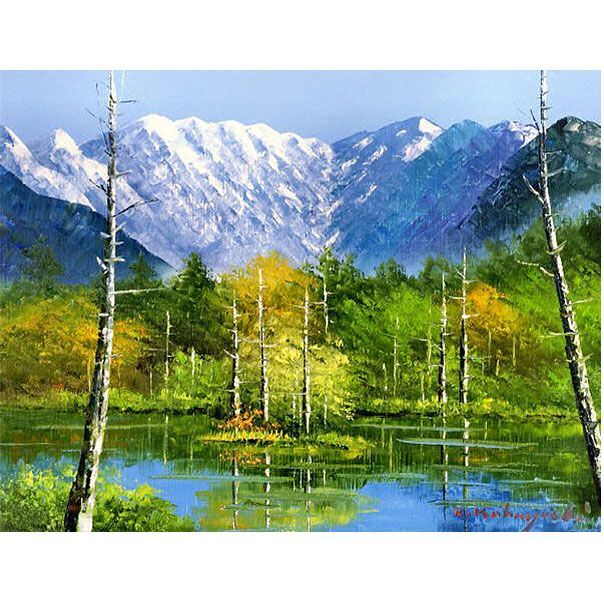 油絵 インテリア F6-081911 風景（冬の富士山）絵画 絵 油絵