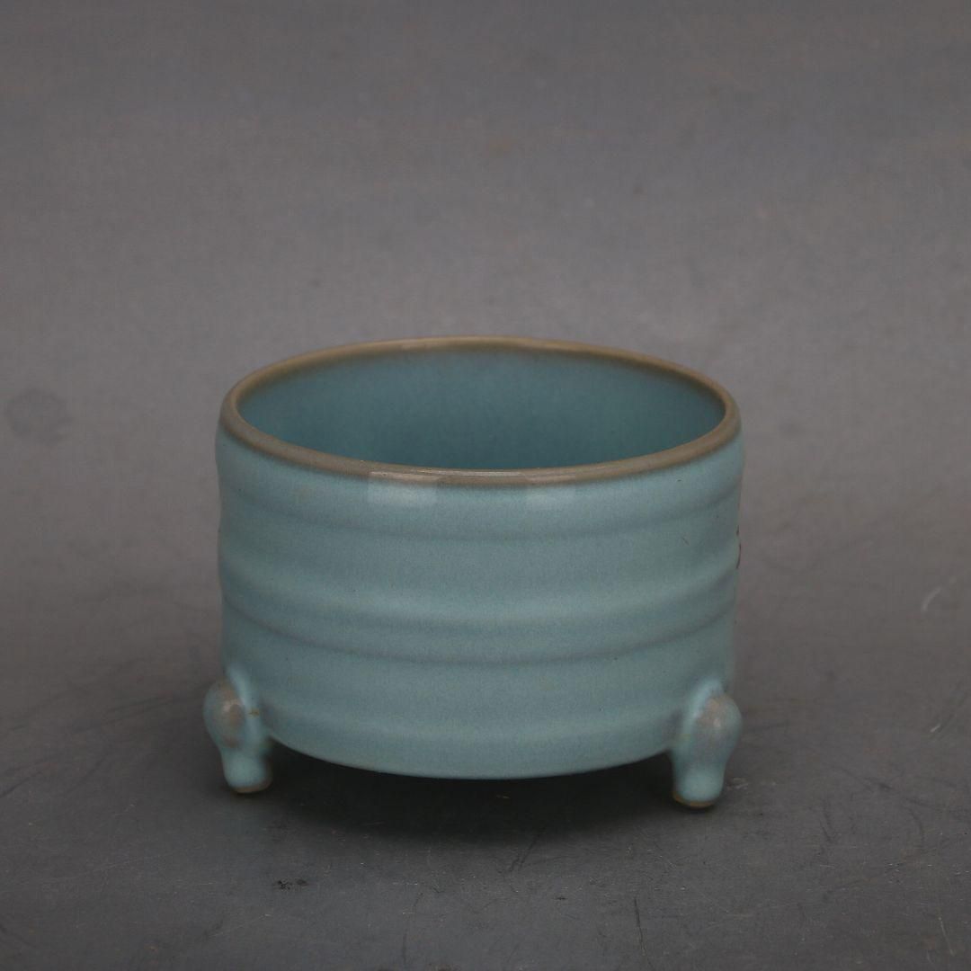 北宋汝窯青釉三足洗 景徳鎮 陶磁器 装飾品 現代工芸