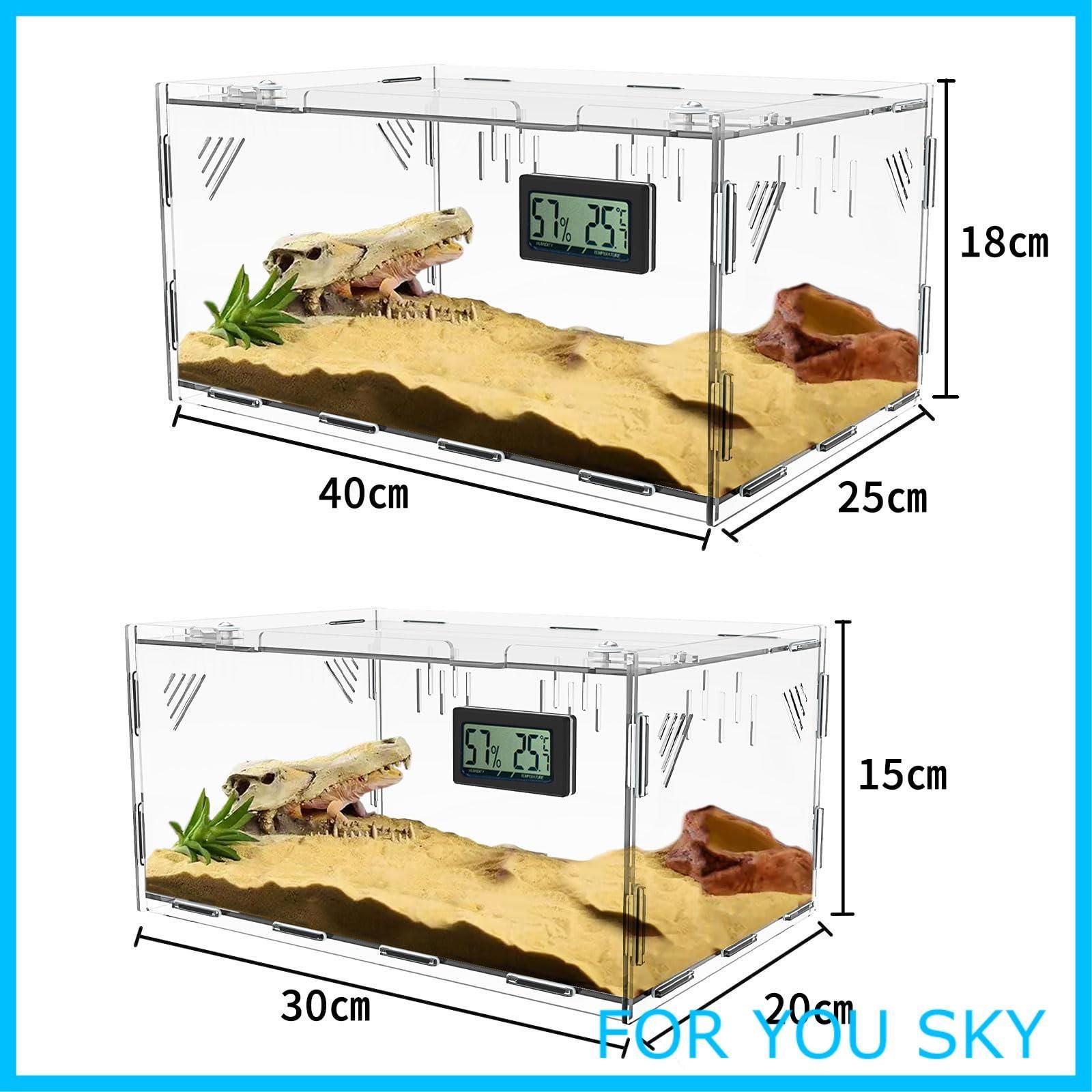 新着商品】トカゲ ケージ 爬虫類 ケージ 爬虫類 飼育ケース 温度湿度計