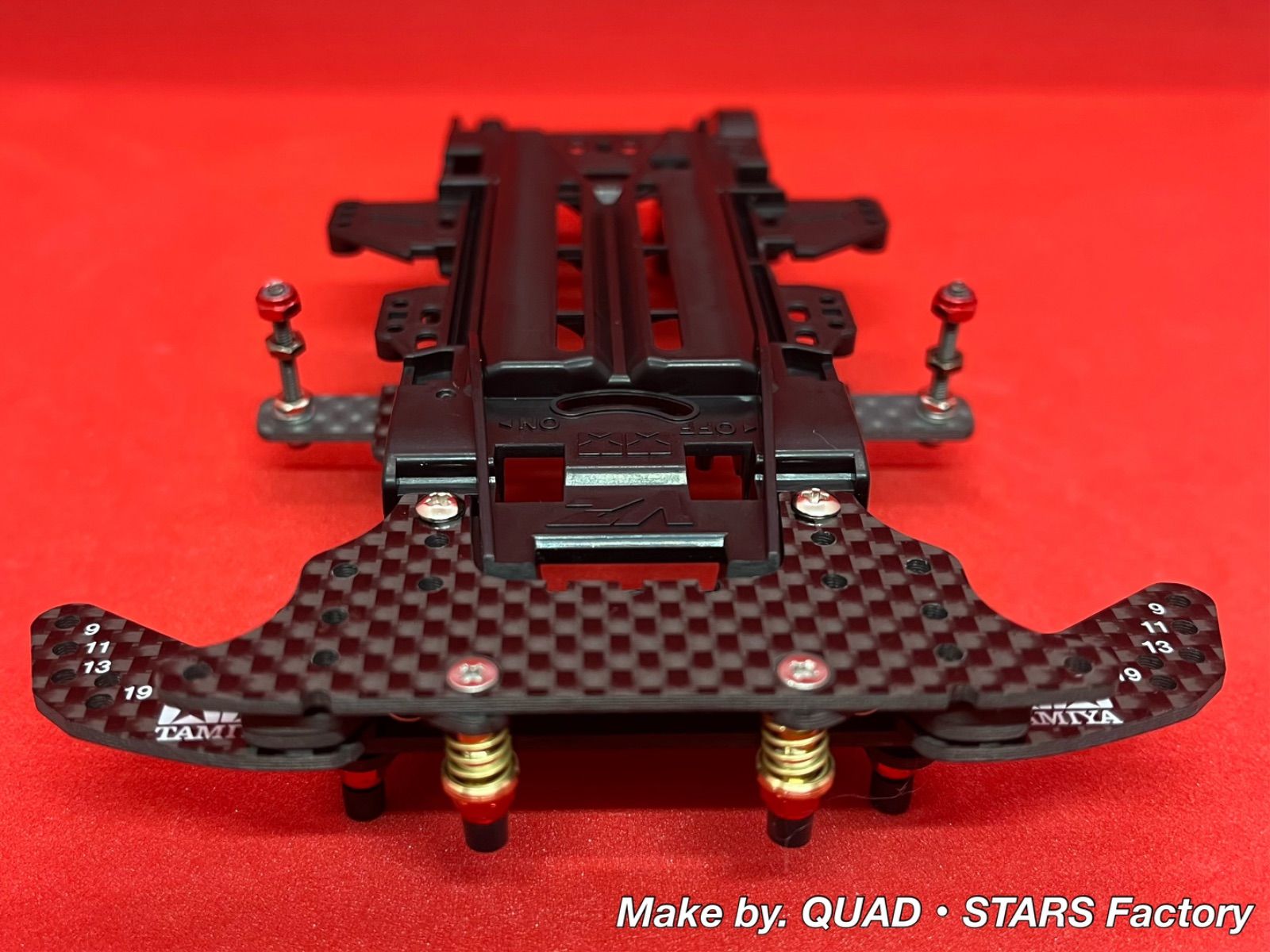 ミニ四駆・VZシャーシ用】2軸ATピボットバンパー＋フロント提灯 J