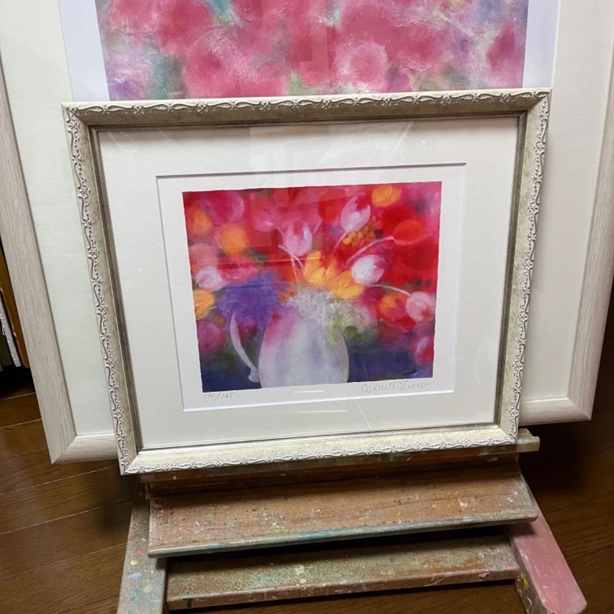 版画 ジニー・キム 直筆サイン 165枚限定ジクレー ホワイト新品額入り