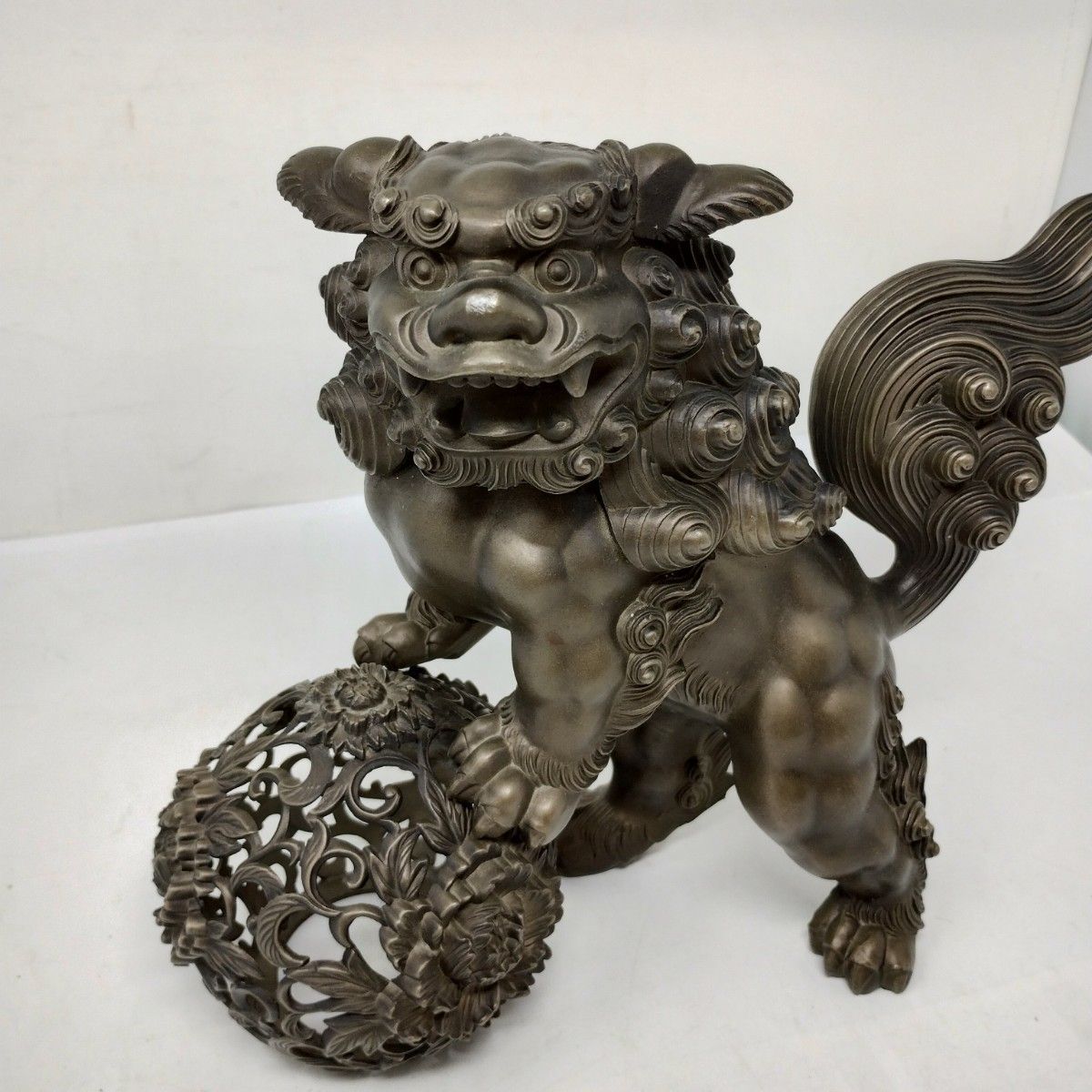 シーサー 獅子 狛犬 置物 真鍮 金属合金 縁起物 シーサー 獅子 狛犬