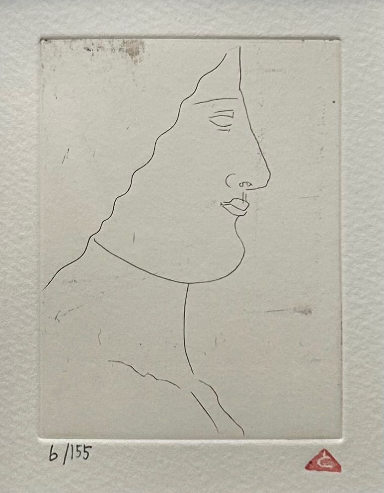 有本利夫 銅版画 「男の顔」オリジナル 限定版 有本利夫 銅版画 「男の