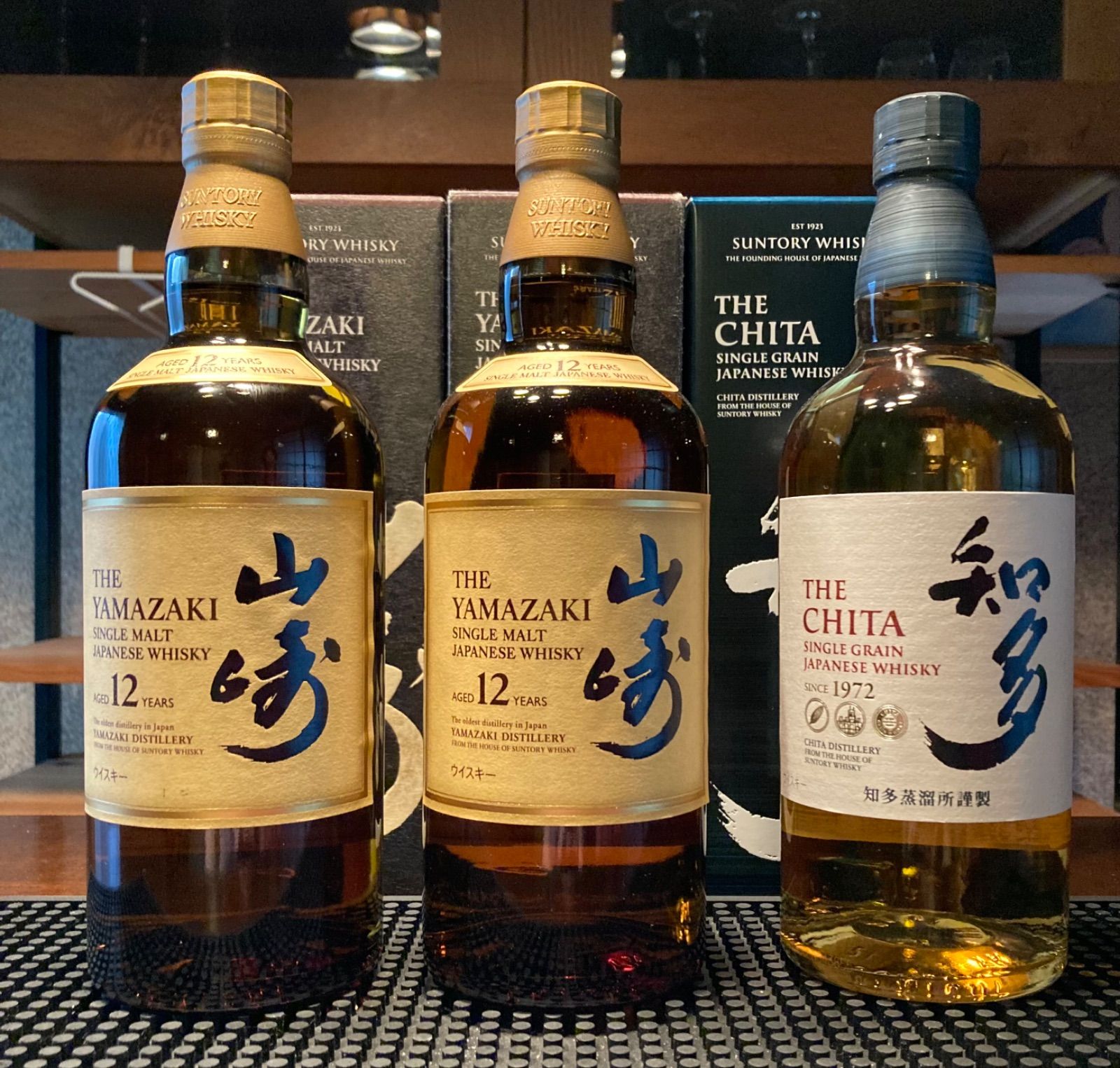 ディスカウント 山崎12年、知多 山崎12年×3本と知多ウイスキー×2本