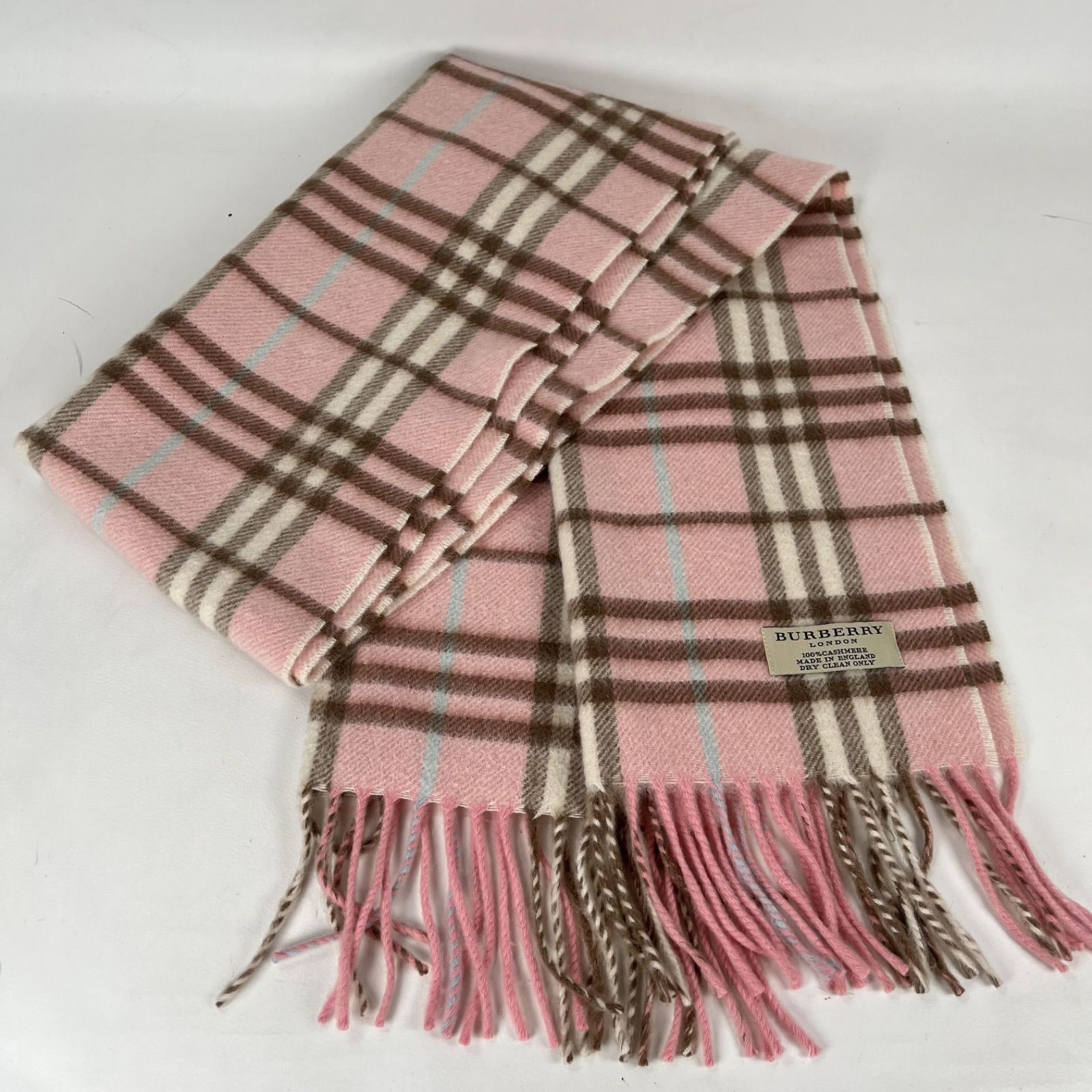 BURBERRY バーバリー カシミヤマフラー ピンクチェック BURBERRY