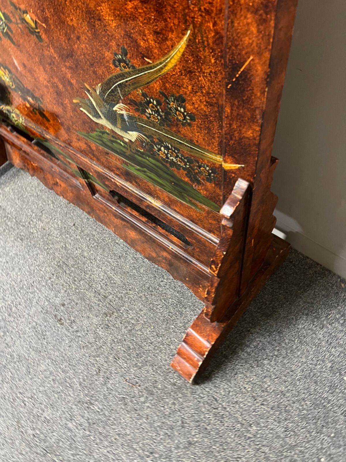 ⭐︎ 衝立 中国美術 衝立 花鳥画 両面 唐木 花梨 雀 時代 仕切り 工芸