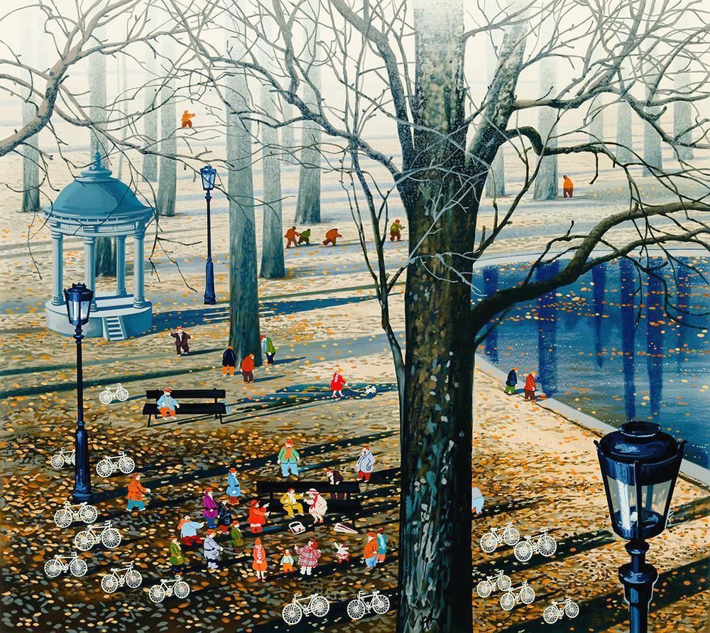 真作】版画 ヒロ・ヤマガタ シルクスクリーン 森の小径 名品 T12 2025