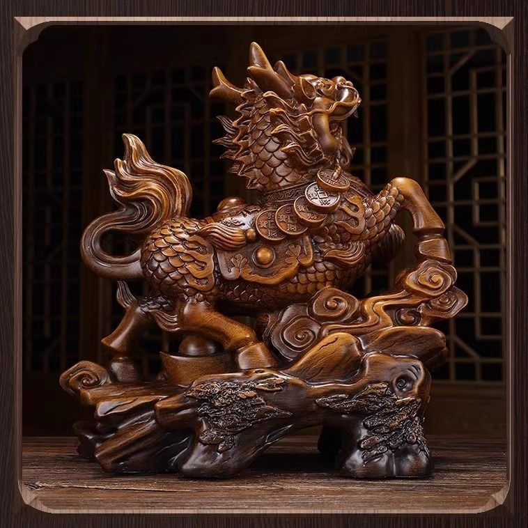 麒麟 置物 オブジェ 樹脂製 子宝 健康運 インテリア リビング オフィス