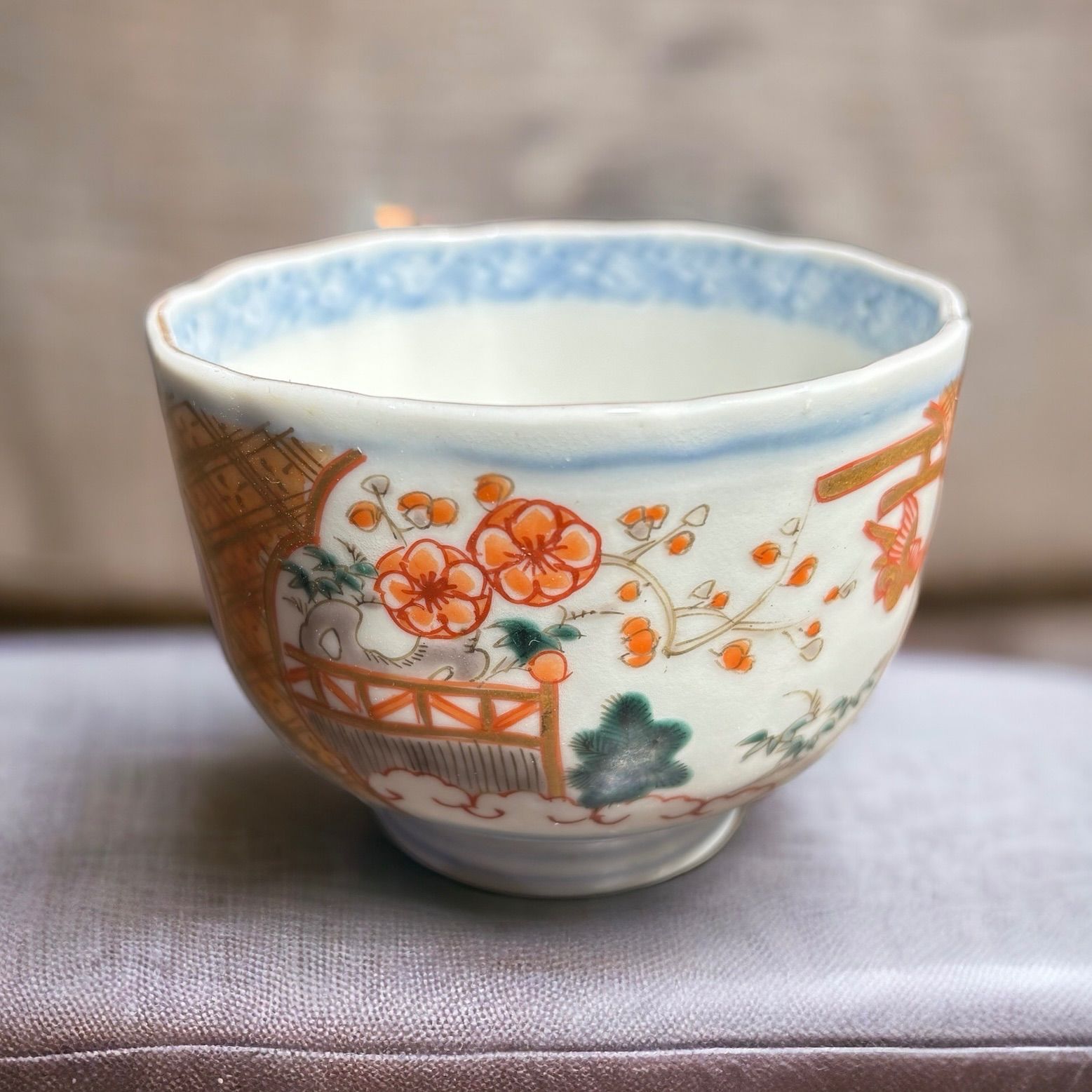 b417 茶碗 枝垂桜 掛分 宮川香雲 木箱 茶道具 古物 裏千家 | 古