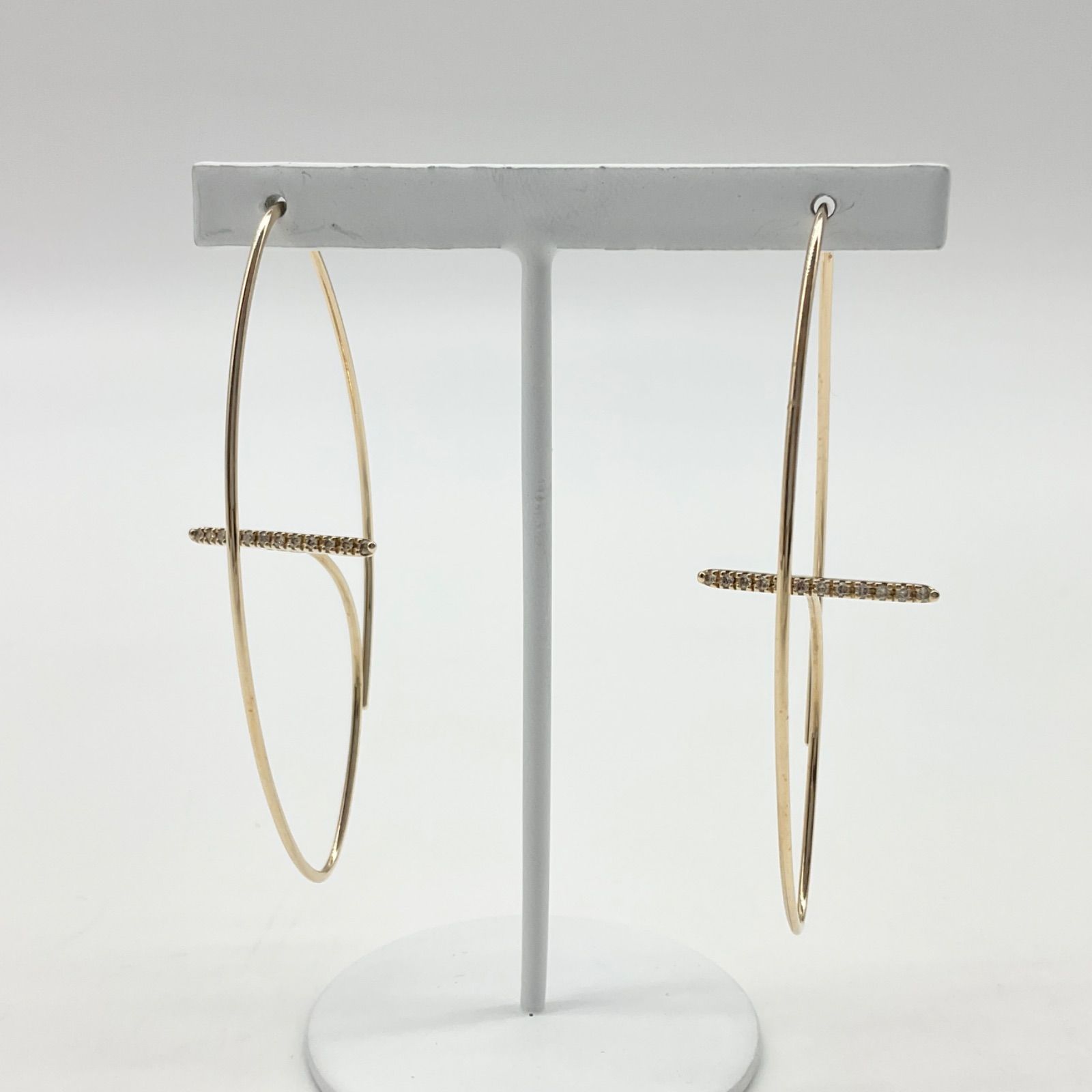 Hirotaka ヒロタカ ダイヤモンド フローティングピアス L サイズ