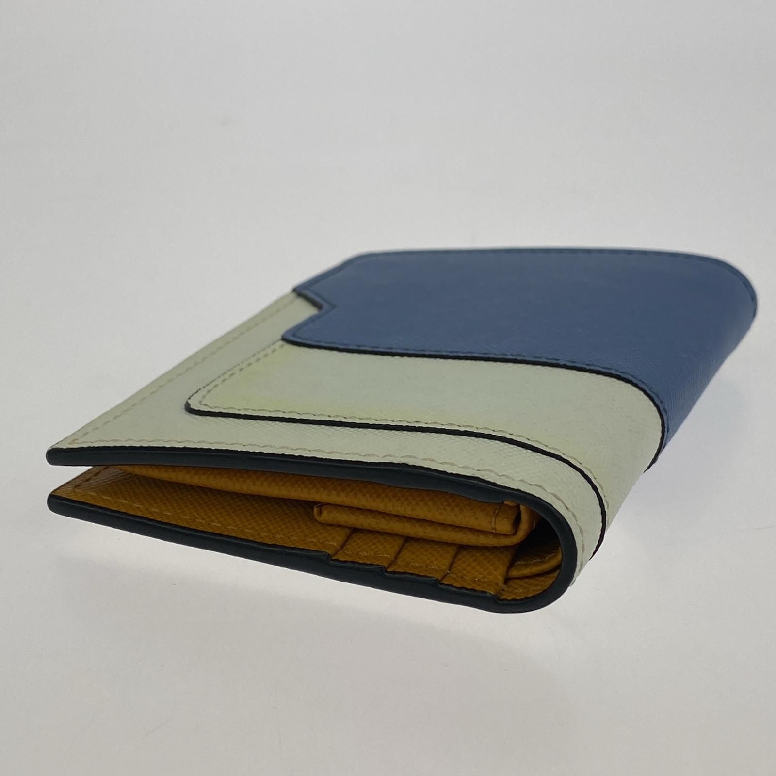 MARNI マルニ二つ折り財布/ホワイト×ライトブルー ブルー（青）系