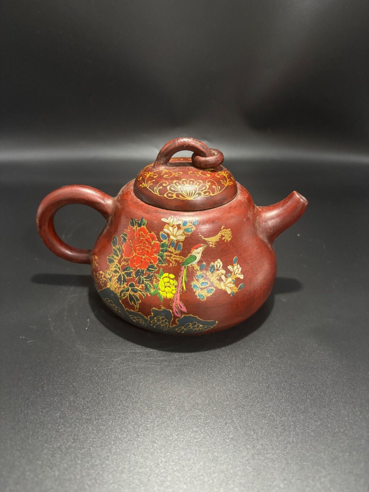 中国宜興 落款 紫泥 紫砂壺急須 茶壺 茶器 在銘 茶道具 中国美術 朱