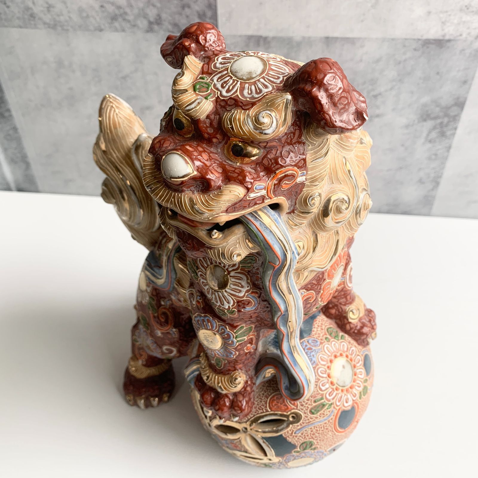 狛犬 骨董品 アンティーク 915『獅子狛犬 阿吽一対』 /骨董品 古美術