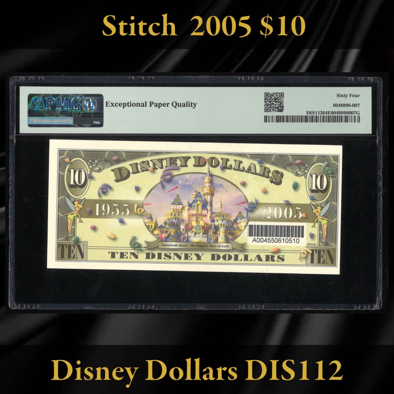 PMG64】ディズニーダラー 2005年 10ドル スティッチ シリーズA バー