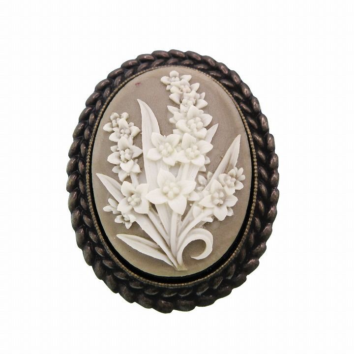 フォクシー FOXEY カメオ ブローチ フラワー アンティーク風 花 【公式