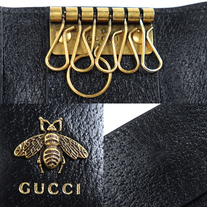 GUCCI グッチ アニマリエ ビー オンライン キーケース ブラック 523683