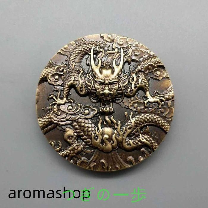 銅製 竜戯珠の灰皿 書道具 文房具 装飾品 工芸品 美術品 銅製 竜戯珠の
