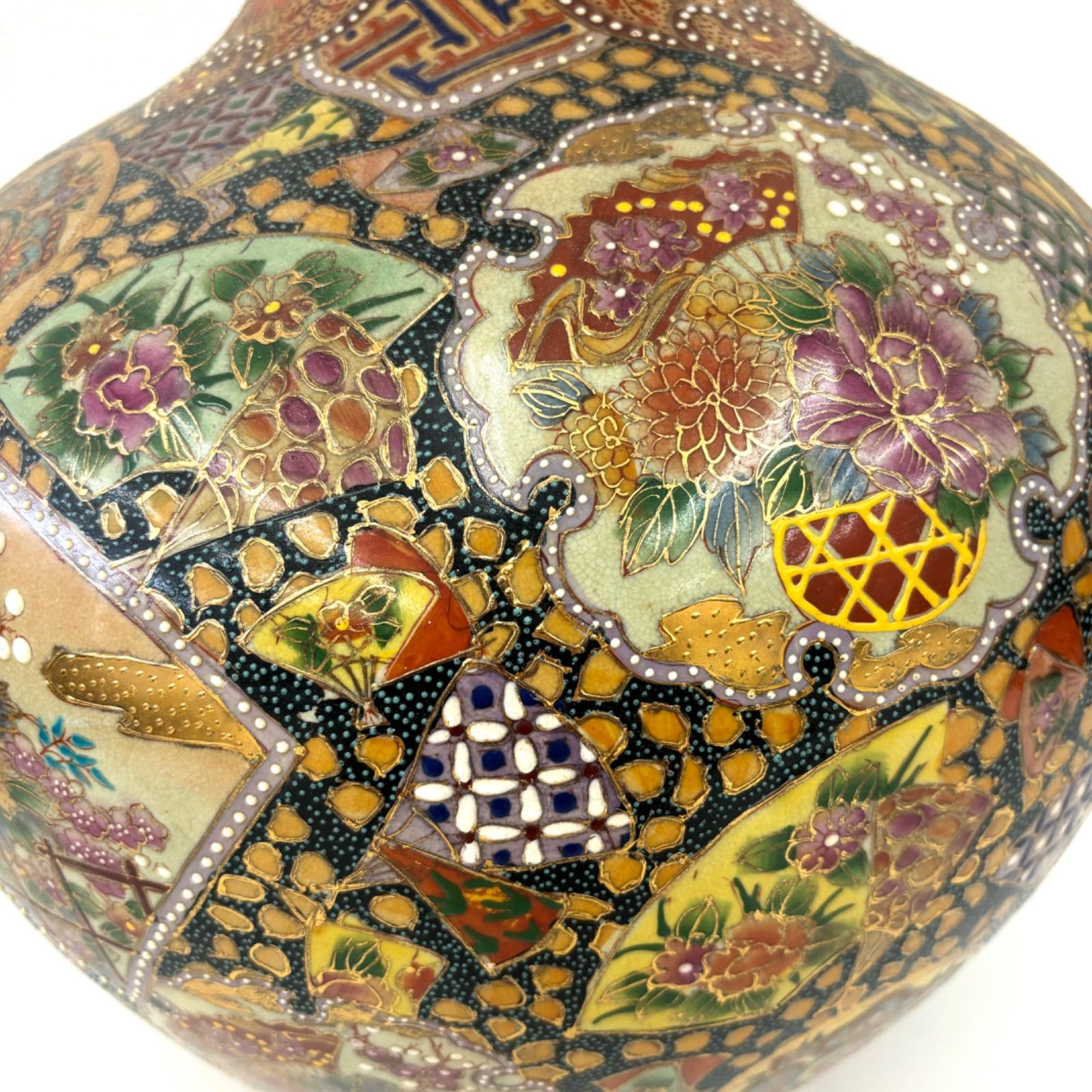 魁 旧家所蔵 豪華絢爛 明治期 薩摩焼 薩摩焼 武者絵 大壷 高さ91