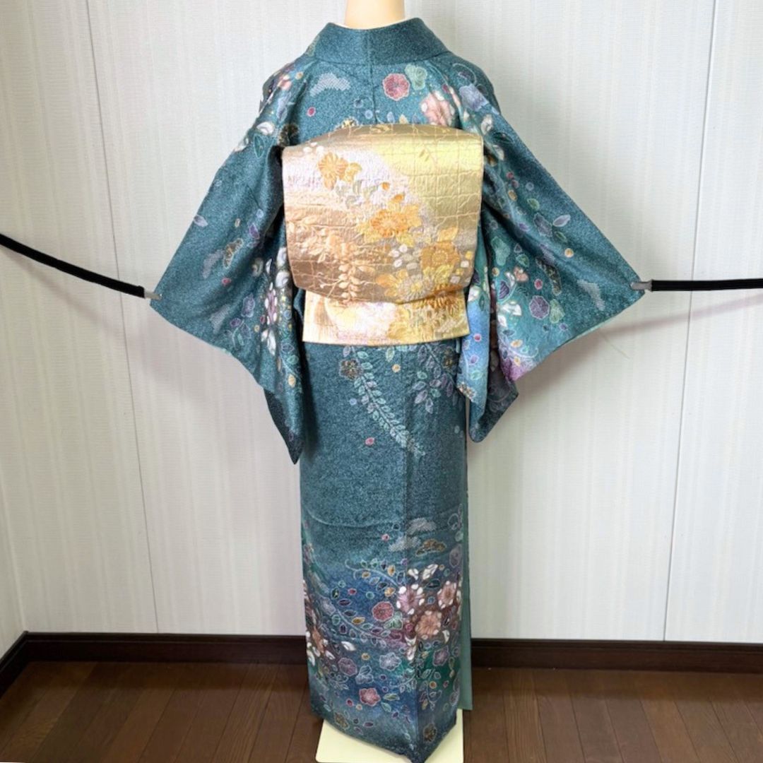 美品 トールサイズ】辻が花 訪問着 フルセット 正絹 身丈167cm 裄67cm