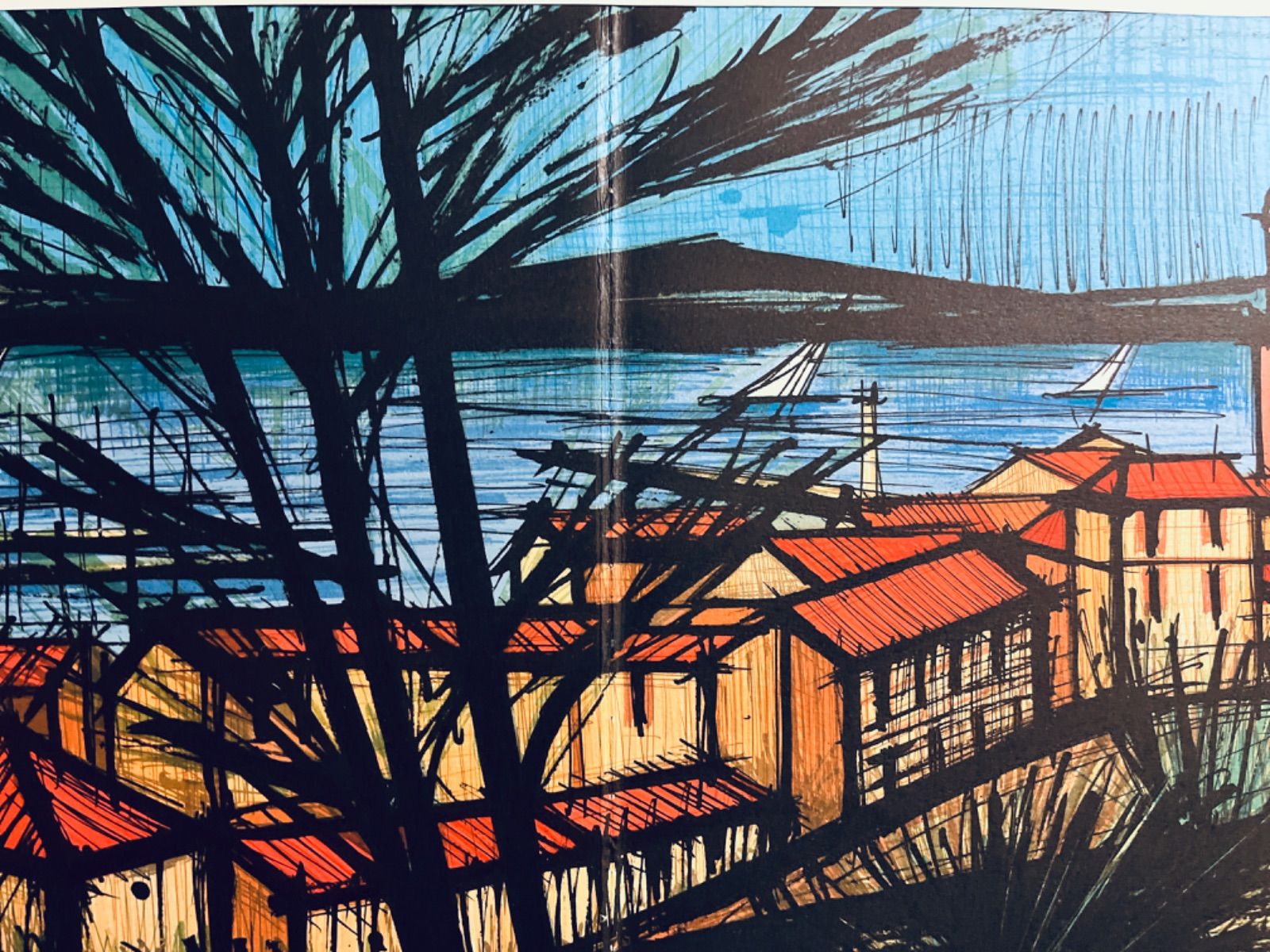 リトグラフ ベルナール・ビュッフェ作 「小さな海岸」 額装 V R7913B