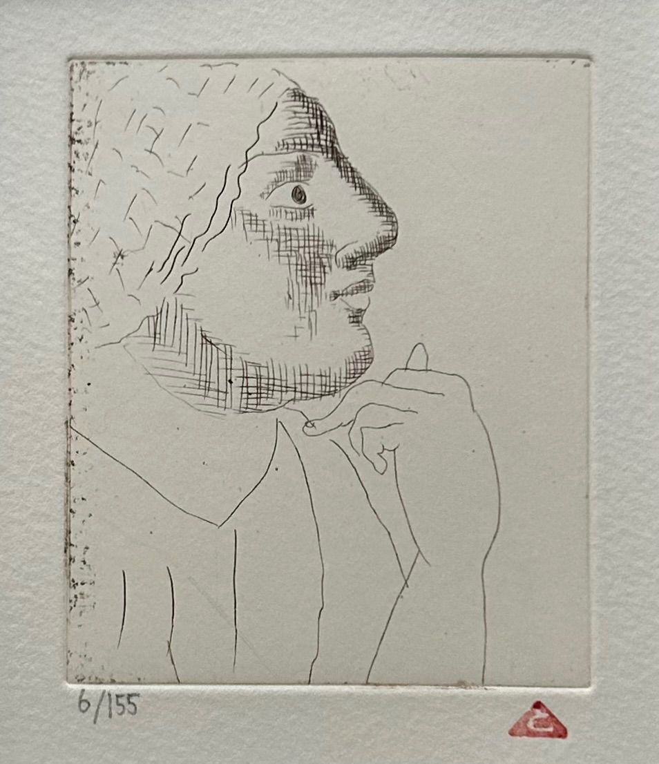 有本利夫 銅版画 「男の顔」オリジナル 限定版 有本利夫 銅版画 「男の