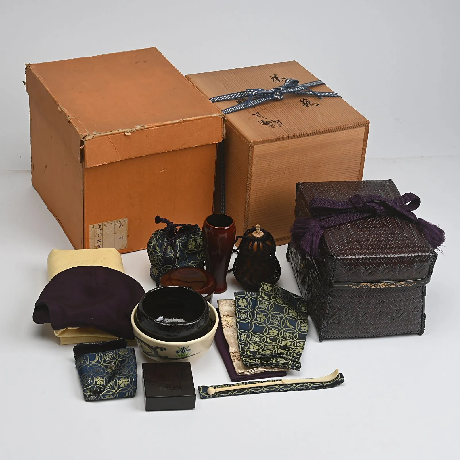 竹器師 竹山作 御所籠 茶篭 茶箱 茶道具 裏千家 野点 竹器師