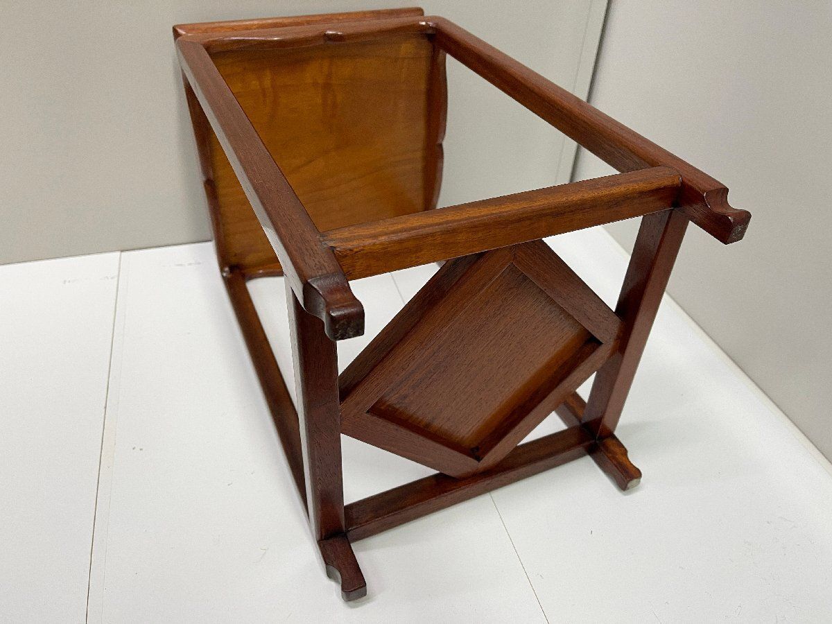 ストア ○唐木 中国美術 花梨 花台 香炉台 高さ43cm 小さめ サイド